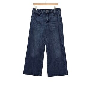 NYDJ Wide Leg Dark Wash Jeans Cool Embrace Lift Tuck Indigo Size 10